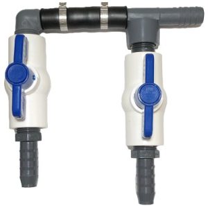 1/2" manifold with valves and clamps