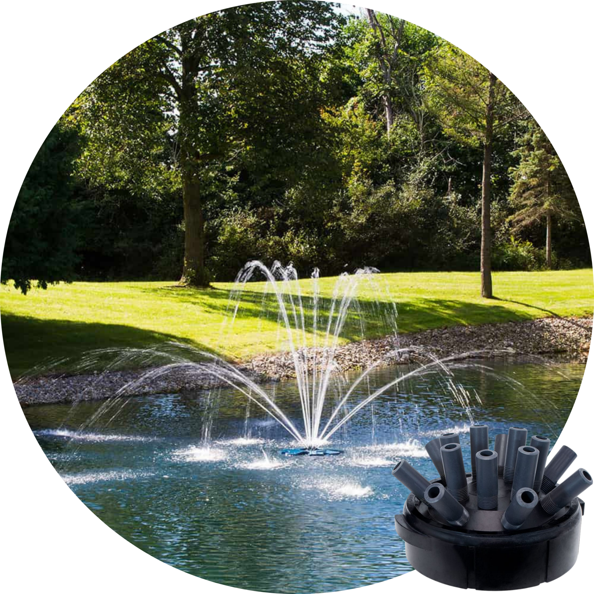 Airmax PondSeries 1/2 HP Double Arch Premium Fountain Nozzle Spray Pattern