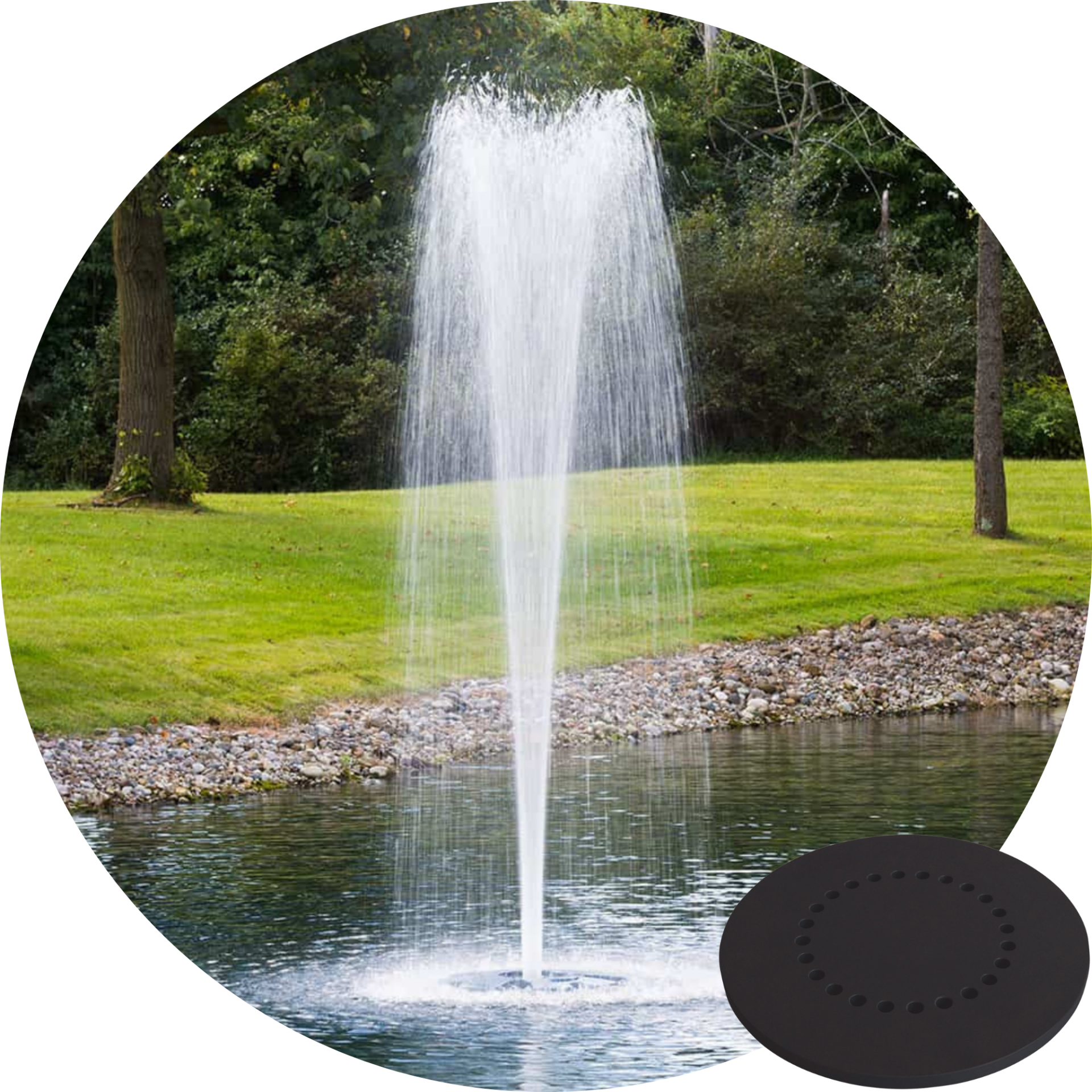 Airmax PondSeries 1/2 HP Trumpet spray pattern