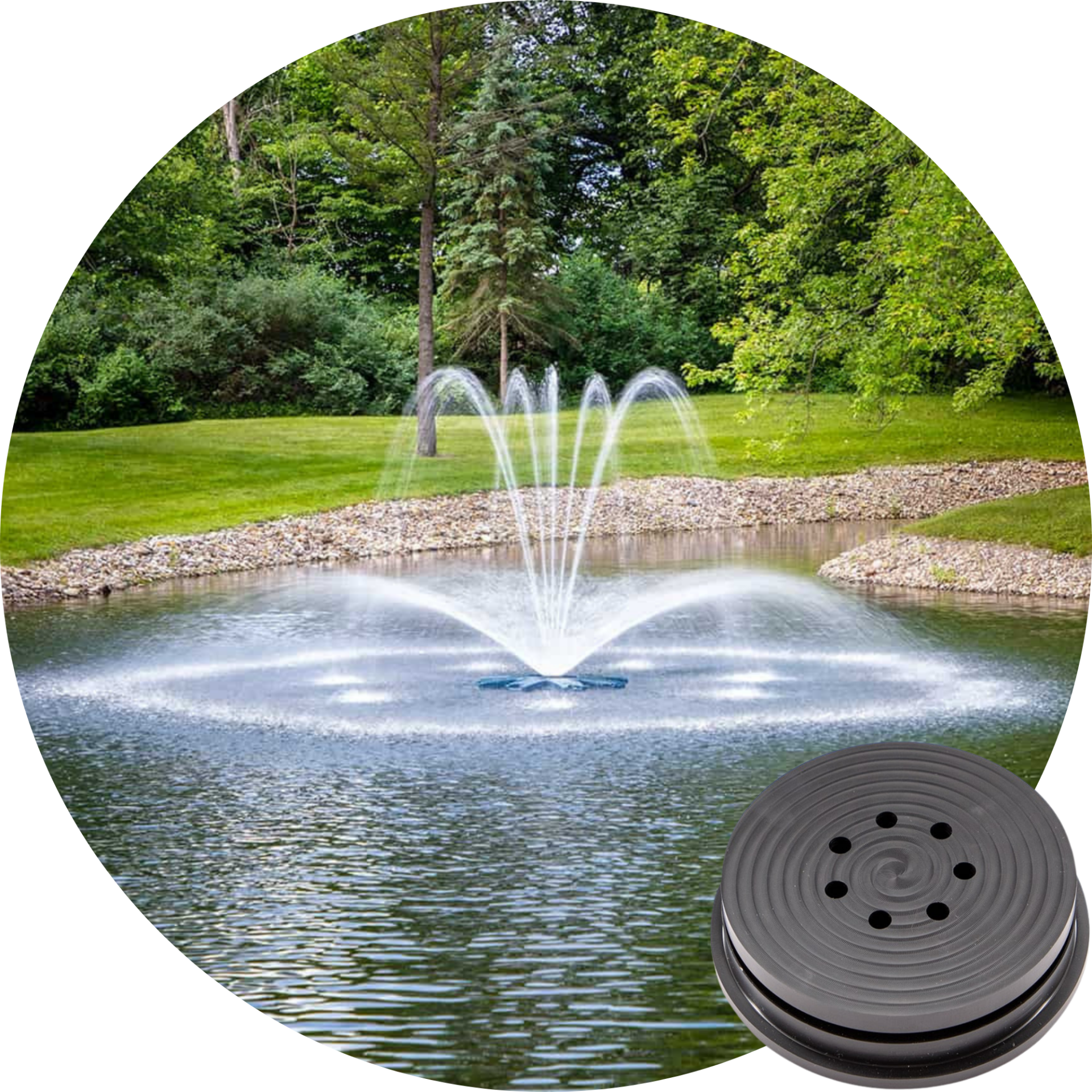Airmax PondSeries 1 HP Blossom Premium Fountain Nozzle Spray Pattern