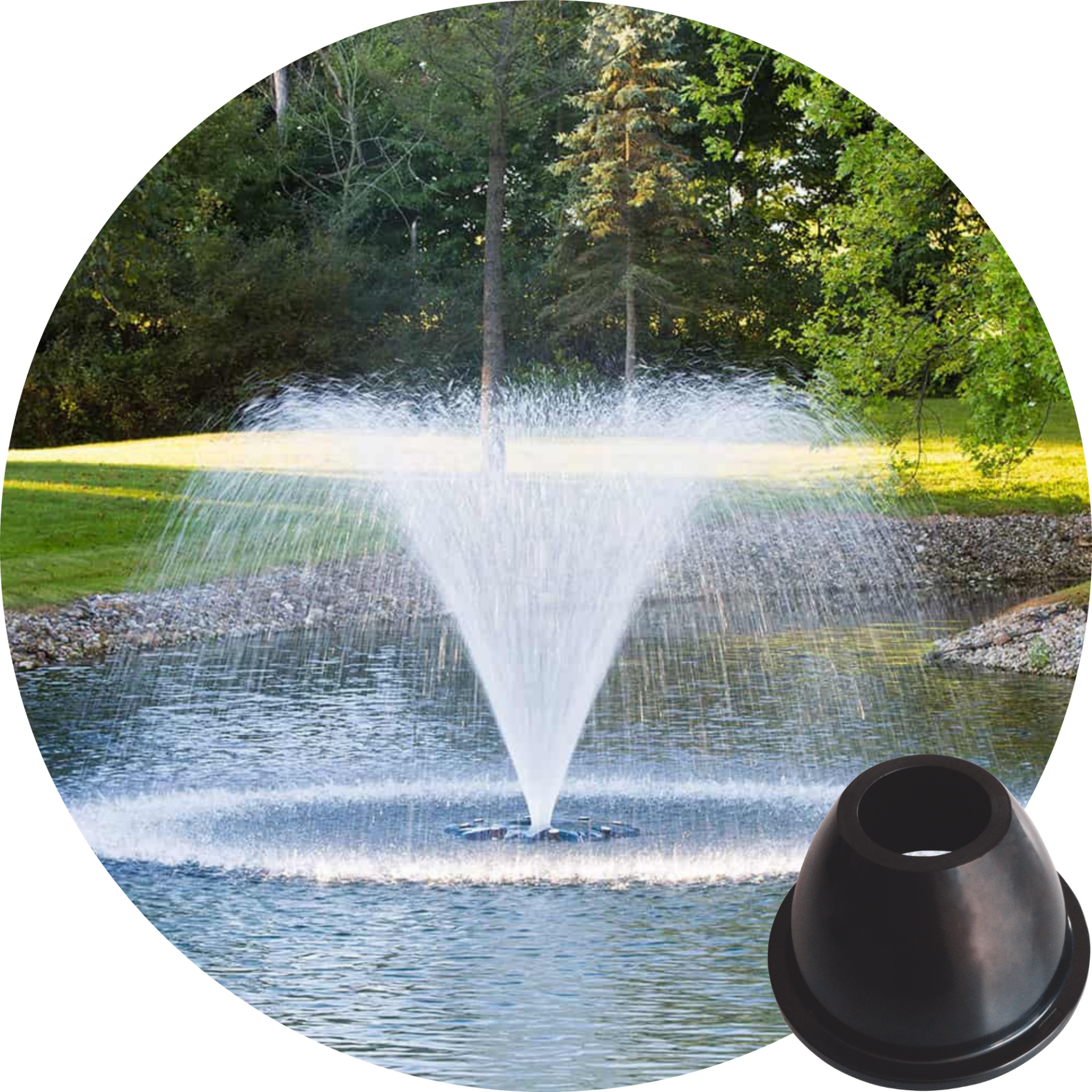 Airmax PondSeries 1 HP Classic spray pattern
