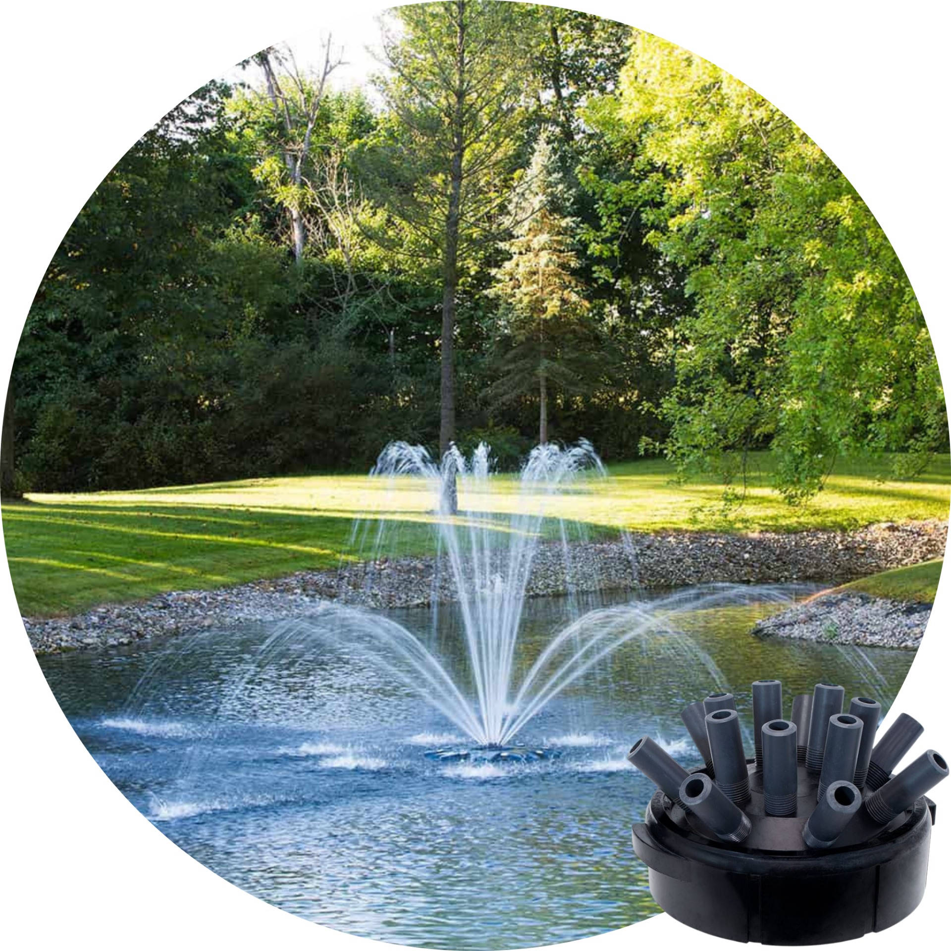 Airmax PondSeries 1 HP Double Arch Premium Fountain Nozzle Spray Pattern