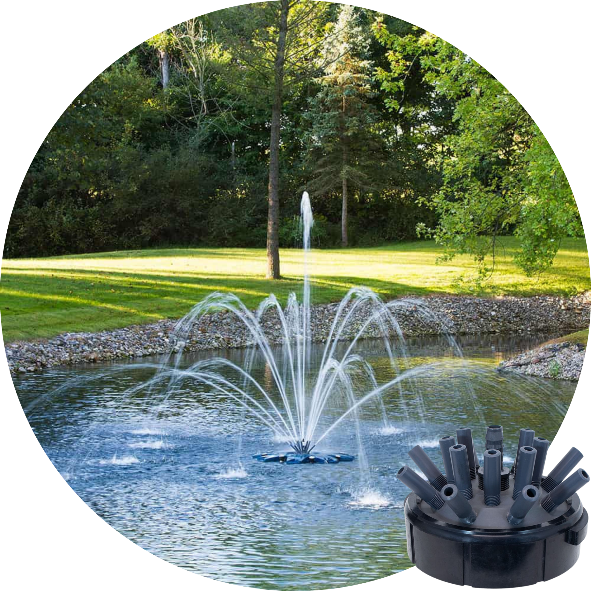Airmax PondSeries 1 HP Double Arch & Geyser Premium Fountain Nozzle Spray Pattern