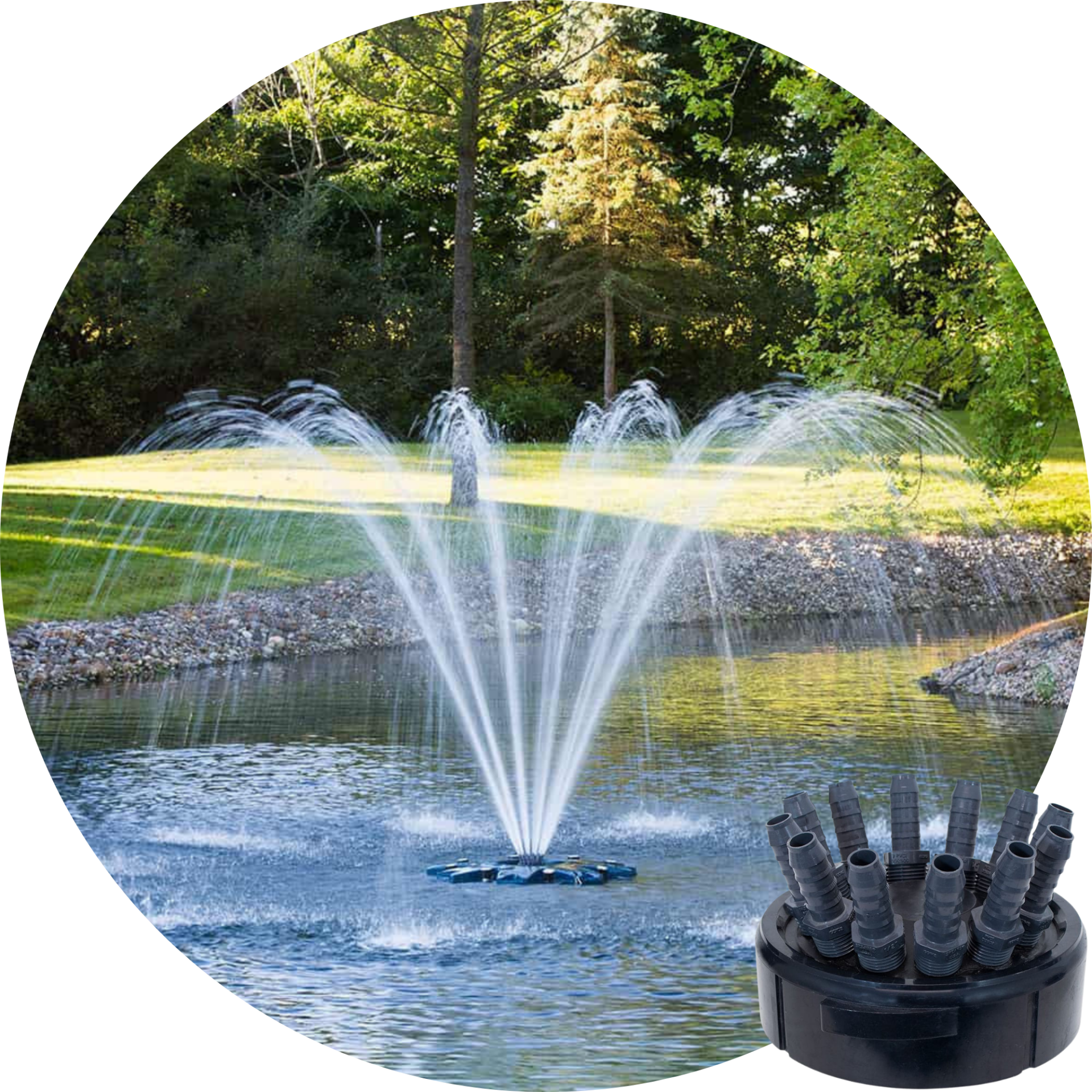 Airmax PondSeries 1 HP Single Arch Premium Fountain Nozzle Spray Pattern