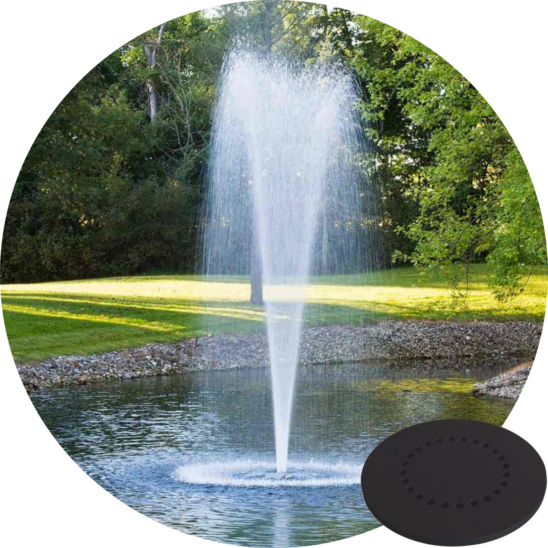Airmax PondSeries 1 HP Trumpet spray pattern