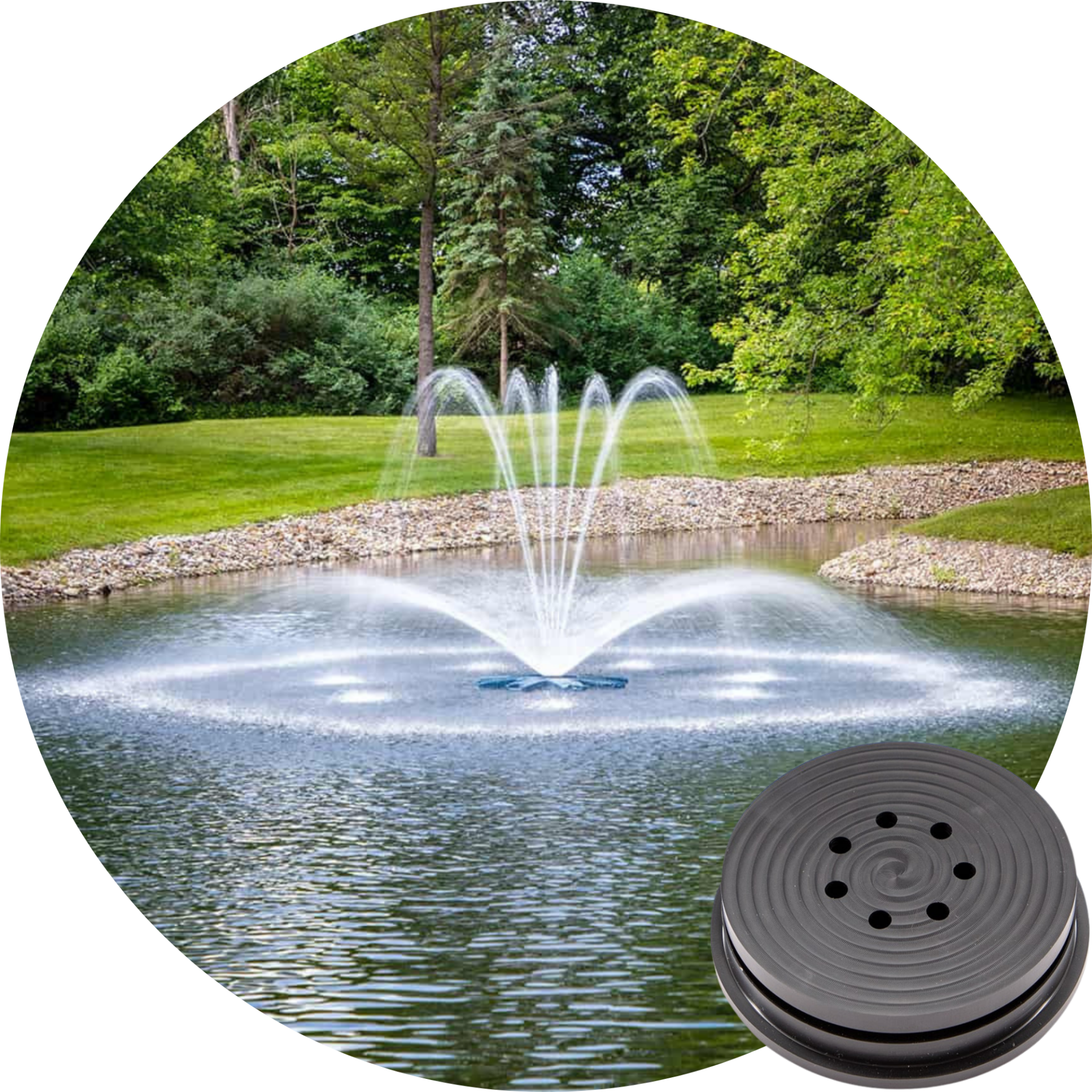 Airmax PondSeries 2 HP Blossom Premium Fountain Nozzle Spray Pattern