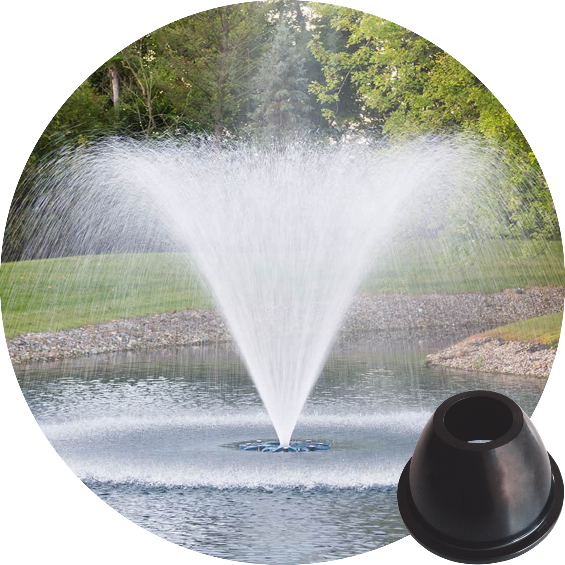Airmax PondSeries 2 HP Classic spray pattern