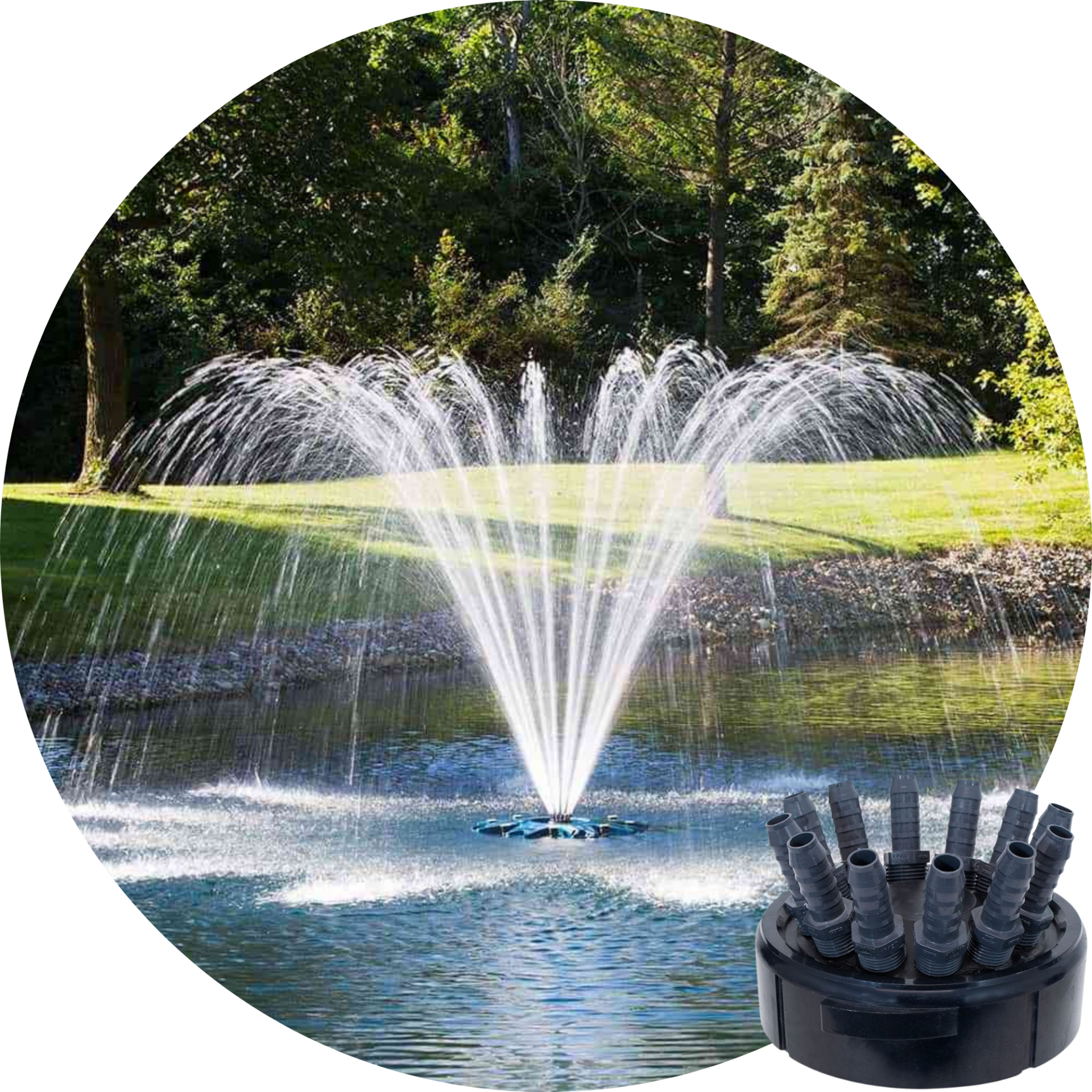 Airmax PondSeries 2 HP Single Arch Premium Fountain Nozzle Spray Pattern