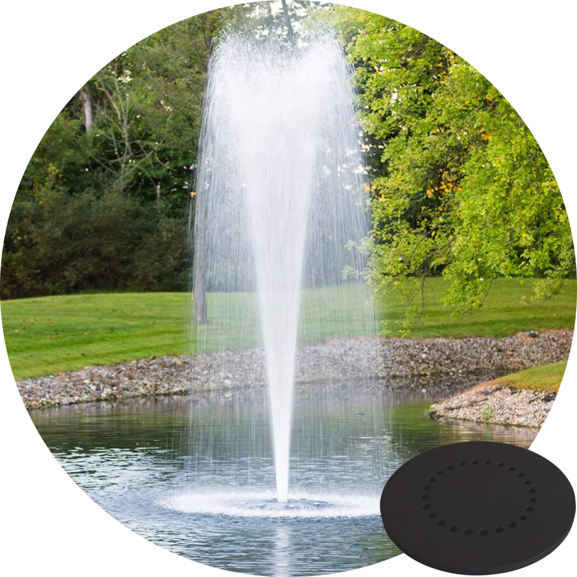 Airmax PondSeries 2 HP Trumpet spray pattern